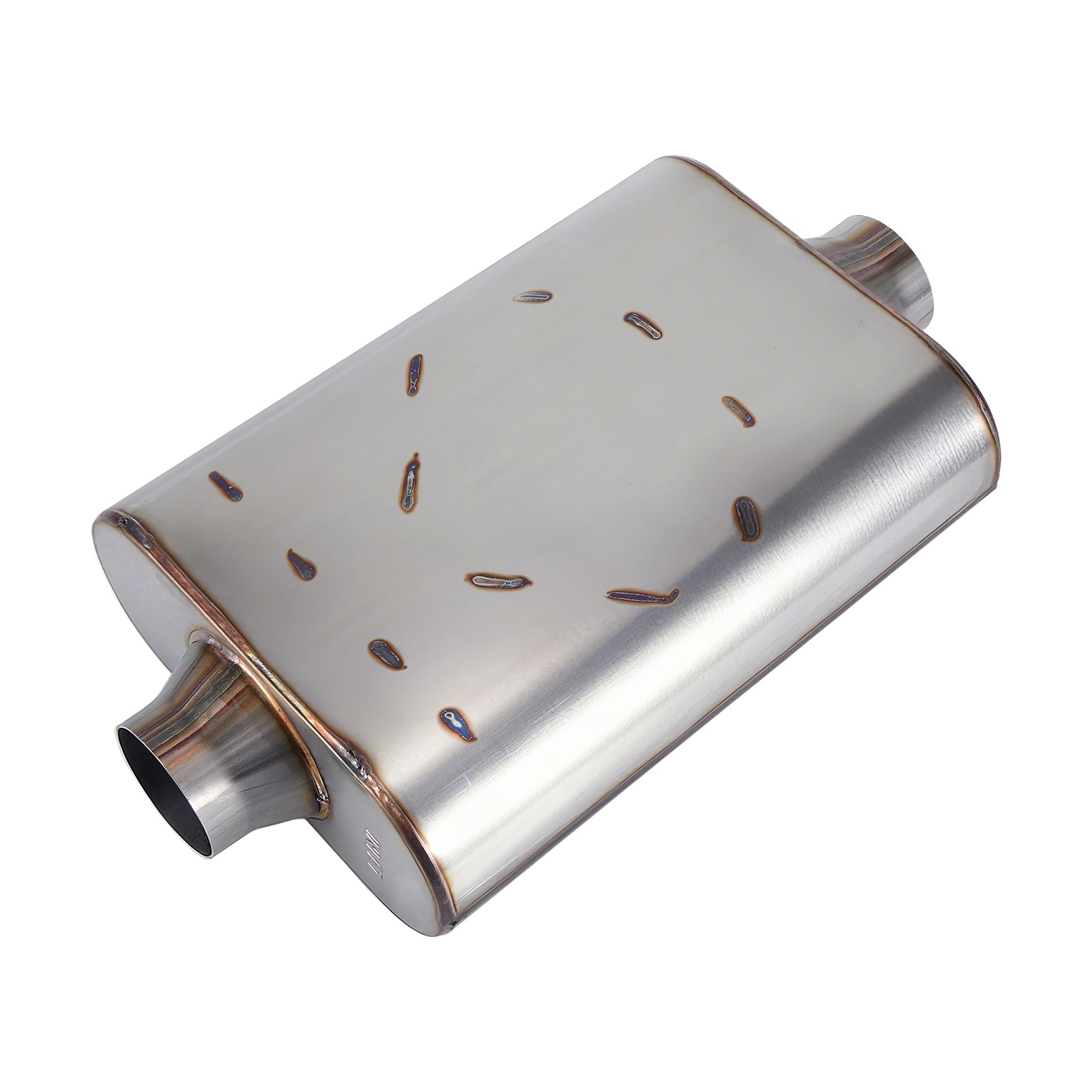 Chambered Muffler – Standard Body, Center-In / Center-Out – 2.5", 3" – Stainless / Black (A Series)