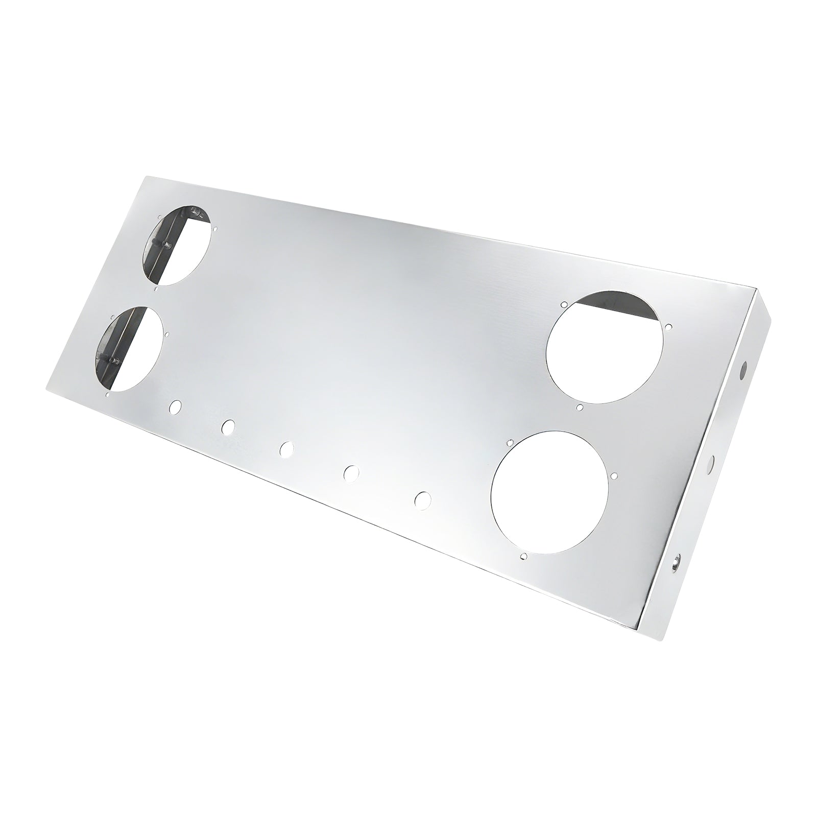 34" Chrome Stainless Rear Light Panel – 4 Large + 5 Mini LED Cutouts (PR-9007SS)