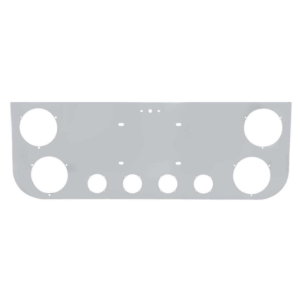 34" Chrome Stainless License Plate Panel – 6 Light Cutouts (PR-9002SS)
