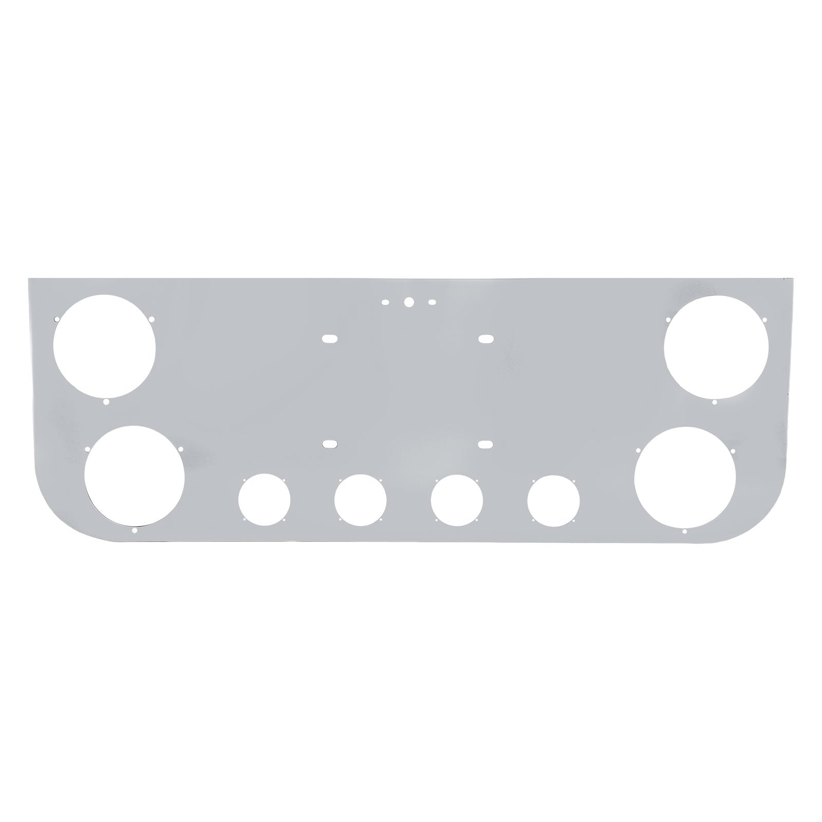 34" Chrome Stainless License Plate Panel – 6 Light Cutouts (PR-9002SS)