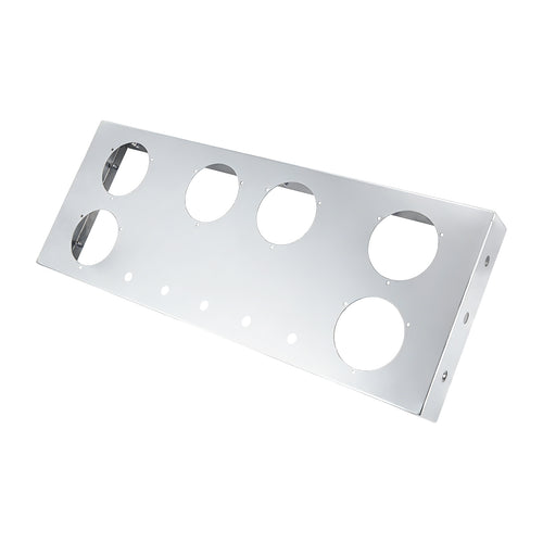 34" Chrome Stainless Rear Light Panel – 6 Large + 5 Mini LED Cutouts (PR-9008SS)