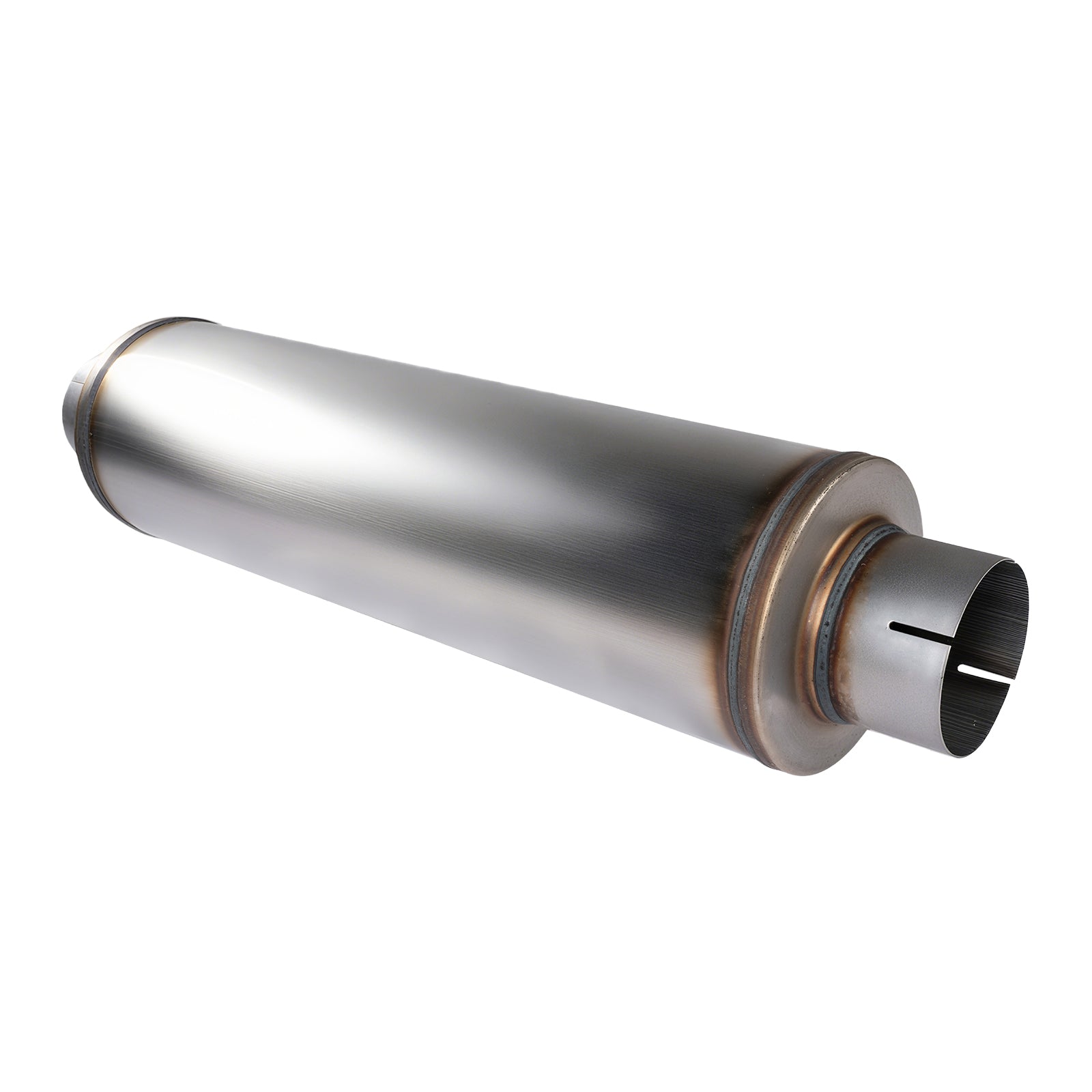 Heavy-Duty Cylindrical Stainless Muffler – Slip-Fit, 30" Body – 4", 5" (J Series)