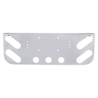 34" Chrome Stainless License Plate Panel – 4 Round + 4 Oblong Light Cutouts - view 3