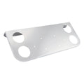 34" Chrome Stainless License Plate Panel – 4 Large 4" Light Cutouts (PR-9004SS)