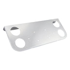 34" Chrome Stainless License Plate Panel – 4 Large 4" Light Cutouts