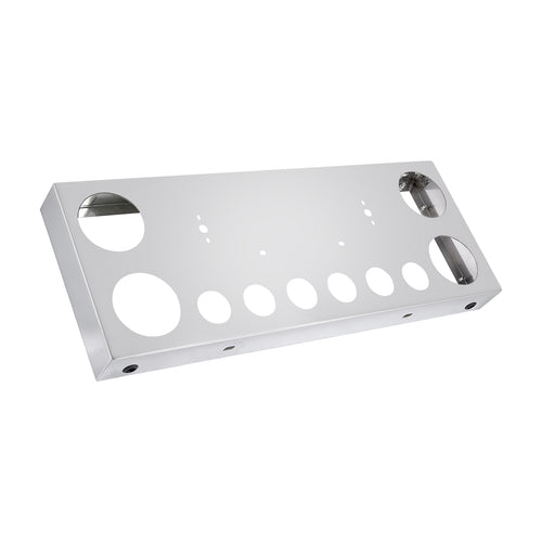 34" Chrome Stainless License Plate Panel – 4 Large + 7 Small Light Cutouts (PR-9005SS)