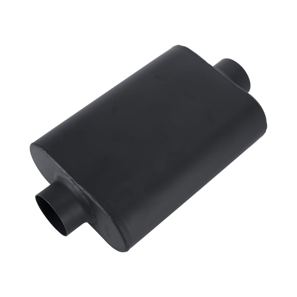 Chambered Muffler – Standard Body, Center-In / Center-Out – 2.5", 3" – Stainless / Black (A Series)