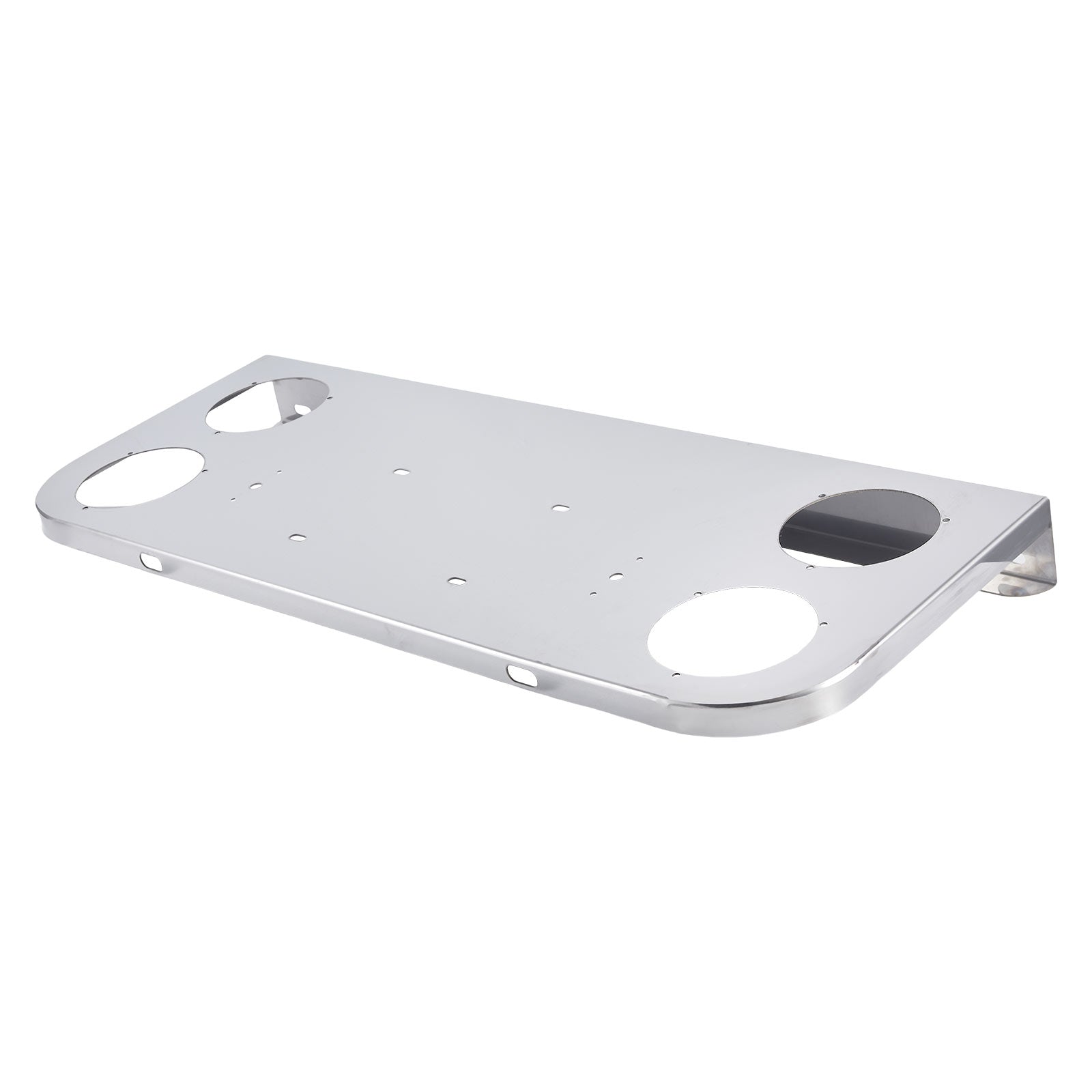 34" Chrome Stainless License Plate Panel – 4 Large 4" Light Cutouts (PR-9004SS)
