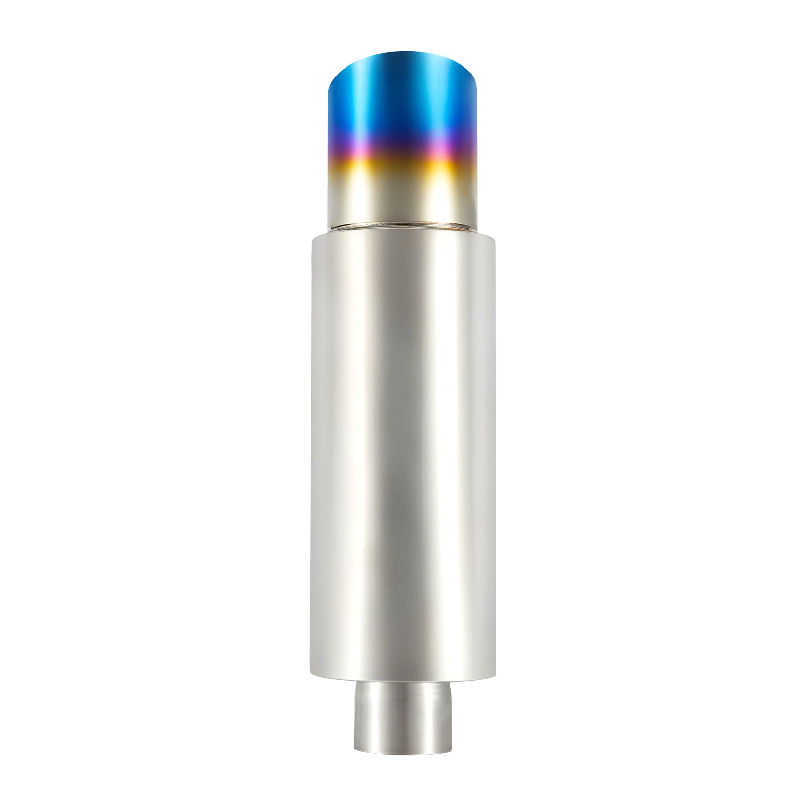 Cannon-Style Stainless Performance Muffler – Burnt-Blue Titanium-Look Tip – Universal Fit, 2", 2.25", 2.5", 3" Inlet (B Series)