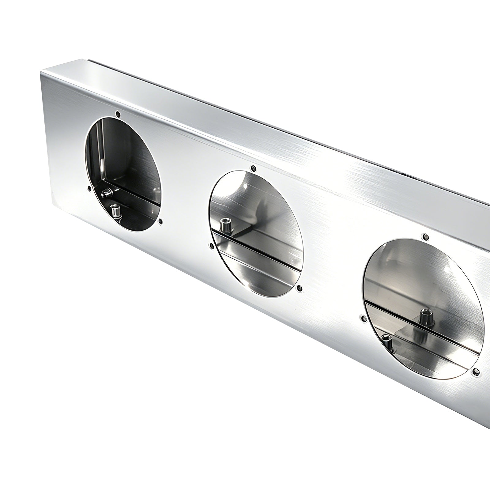 92" Chrome Stainless Rear Light Panel – 6 Light Cutouts (PL-9021SS)