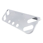 34" Chrome Stainless License Plate Panel – 4 Round + 4 Oblong Light Cutouts