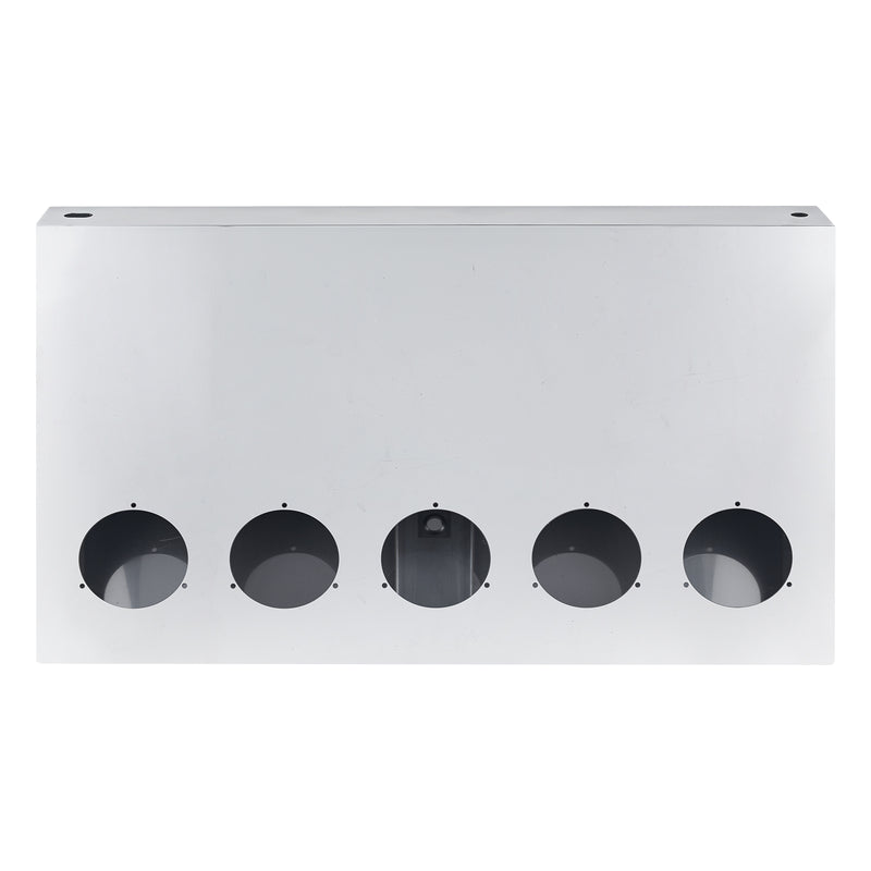 33" Chrome Stainless Tall Rear Light Panel – 5 Large 4" Light Cutouts