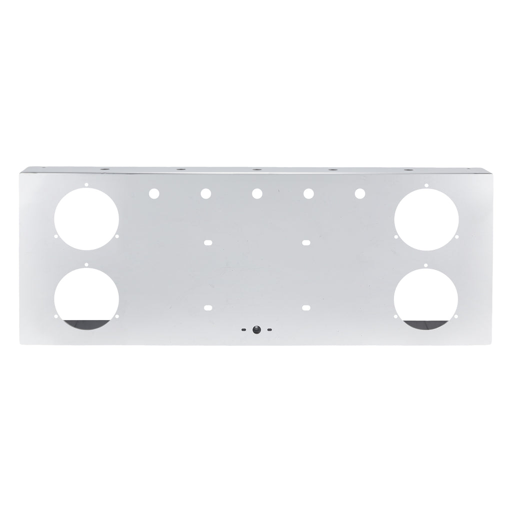 34" Chrome Stainless Rear Light Panel – 4 Large Corner Lights + Mini LED Holes (PR-9009SS)