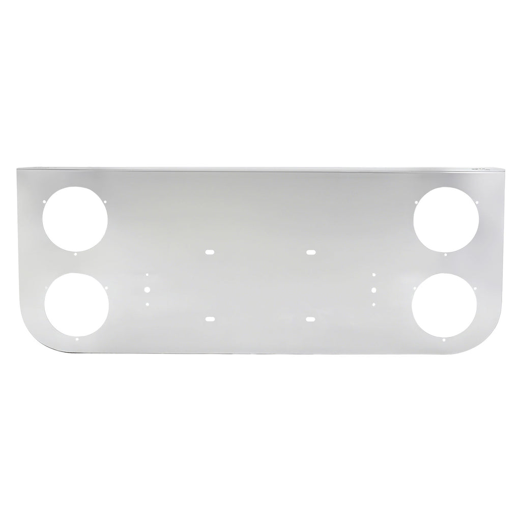 34" Chrome Stainless License Plate Panel – 4 Large 4" Light Cutouts (PR-9004SS)