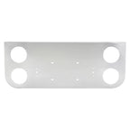 34" Chrome Stainless License Plate Panel – 4 Large 4" Light Cutouts - view 2