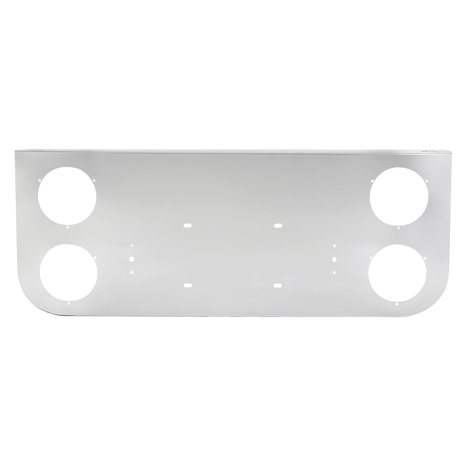 34" Chrome Stainless License Plate Panel – 4 Large 4" Light Cutouts (PR-9004SS)