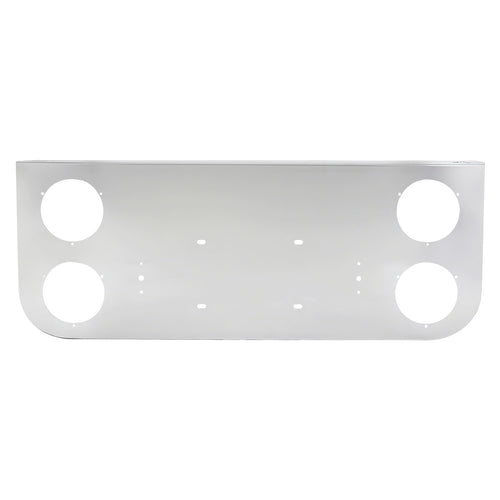 34" Chrome Stainless License Plate Panel – 4 Large 4" Light Cutouts (PR-9004SS)