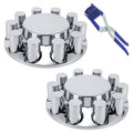 Chrome Smooth-Dome Hubcap Set – Push-On, 33 mm Pre-Installed Nut Covers, 2-Piece Kit (PL-05-PUSH-FT)