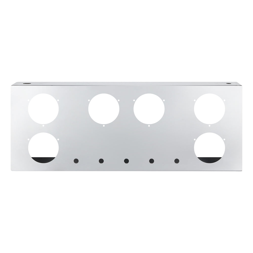 34" Chrome Stainless Rear Light Panel – 6 Large + 5 Mini LED Cutouts (PR-9008SS)