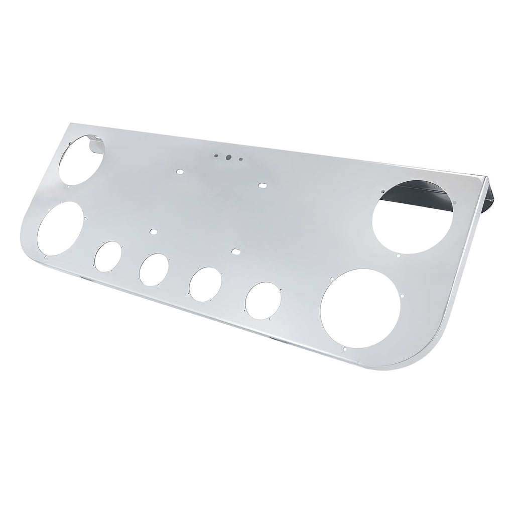 34" Chrome Stainless License Plate Panel – 6 Light Cutouts (PR-9002SS)
