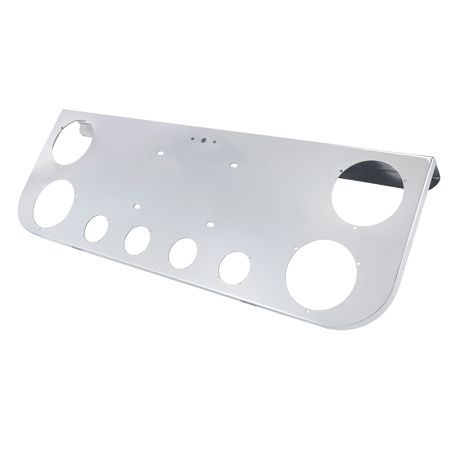 34" Chrome Stainless License Plate Panel – 6 Light Cutouts (PR-9002SS)
