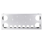 34" Chrome Stainless License Plate Panel – 4 Large + 7 Small Light Cutouts