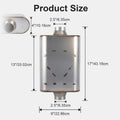 Chambered Muffler – Standard Body, Center-In / Center-Out – 2.5", 3" – Stainless / Black (A Series)