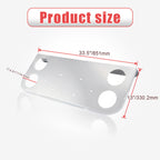 34" Chrome Stainless License Plate Panel – 4 Large 4" Light Cutouts - view 4