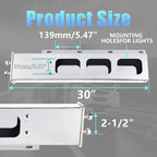 Polished Stainless Mud Flap Bracket Light Housing – Tall Pill-Shape Cutouts - view 2