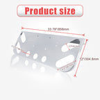 34" Chrome Stainless License Plate Panel – 4 Round + 4 Oblong Light Cutouts - view 4