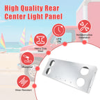 34" Chrome Stainless Rear Light Panel – 4 Large + 5 Mini LED Cutouts - view 4