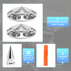 Chrome Spiked Hubcap Set – Push-On, 33 mm, 2-Piece Kit with Install Tool - view 3