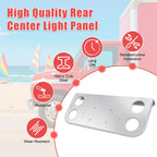 34" Chrome Stainless License Plate Panel – 4 Large 4" Light Cutouts - view 5