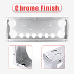 34" Chrome Stainless License Plate Panel – 4 Large + 7 Small Light Cutouts - view 5
