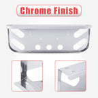 34" Chrome Stainless License Plate Panel – 4 Round + 4 Oblong Light Cutouts - view 2