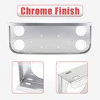 34" Chrome Stainless License Plate Panel – 4 Large 4" Light Cutouts - view 6