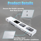Polished Stainless Mud Flap Bracket Light Housing – Tall Pill-Shape Cutouts - view 4