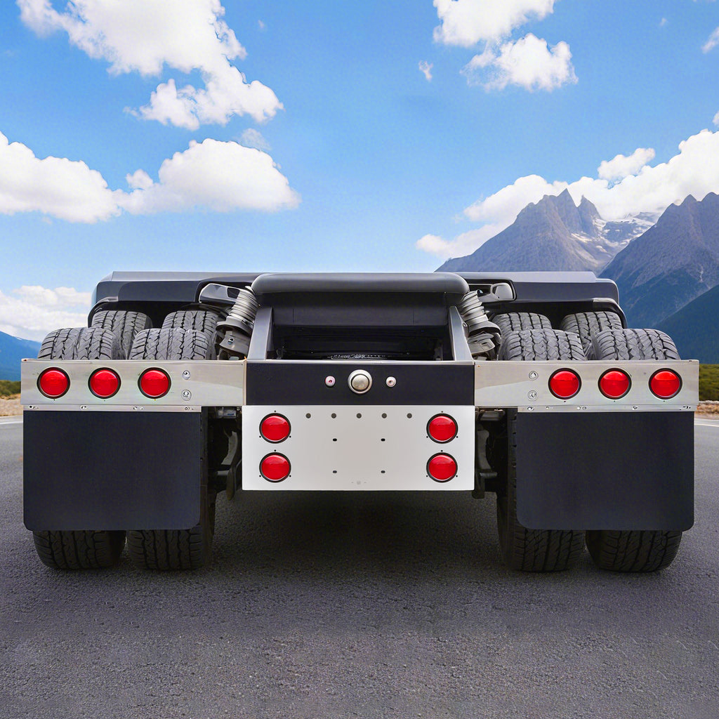 34" Chrome Stainless Rear Light Panel – 4 Large Corner Lights + Mini LED Holes (PR-9009SS)