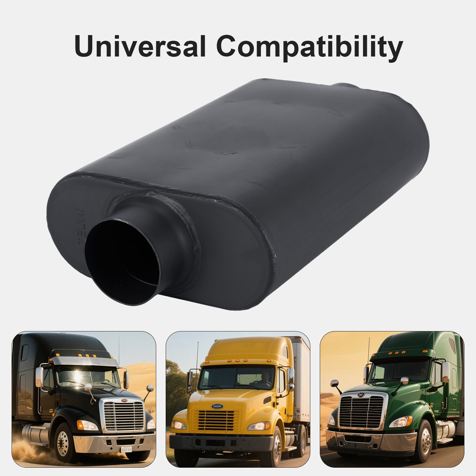 Chambered Muffler – Standard Body, Center-In / Center-Out – 2.5", 3" – Stainless / Black (A Series)