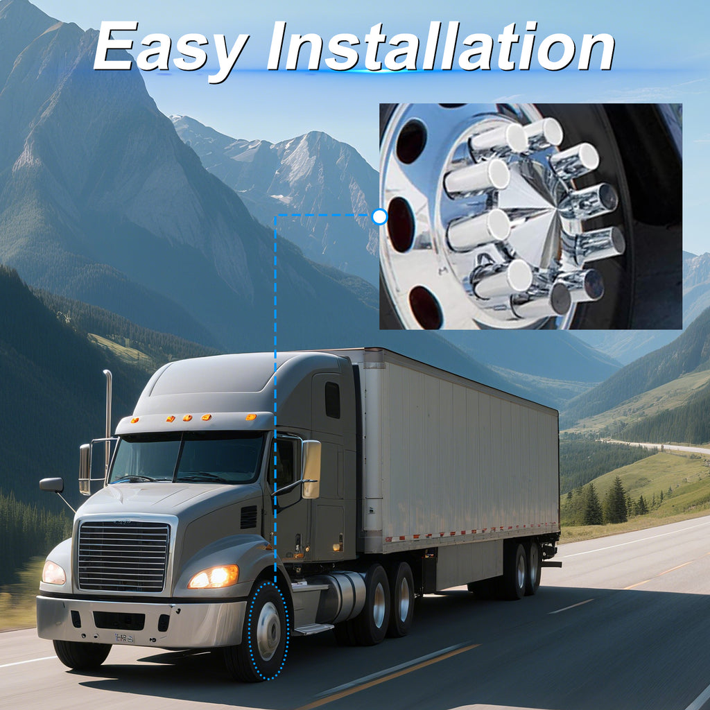Chrome Smooth-Dome Screw-On Hubcap Kit – 33 mm, 2 Front Covers + 20 Spare Nut Covers + Install Tool (PL-05-SCREW-FT)