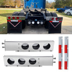 Polished Stainless Mud Flap Bracket Light Housing – 30" with 4" Round Cutouts - view 6
