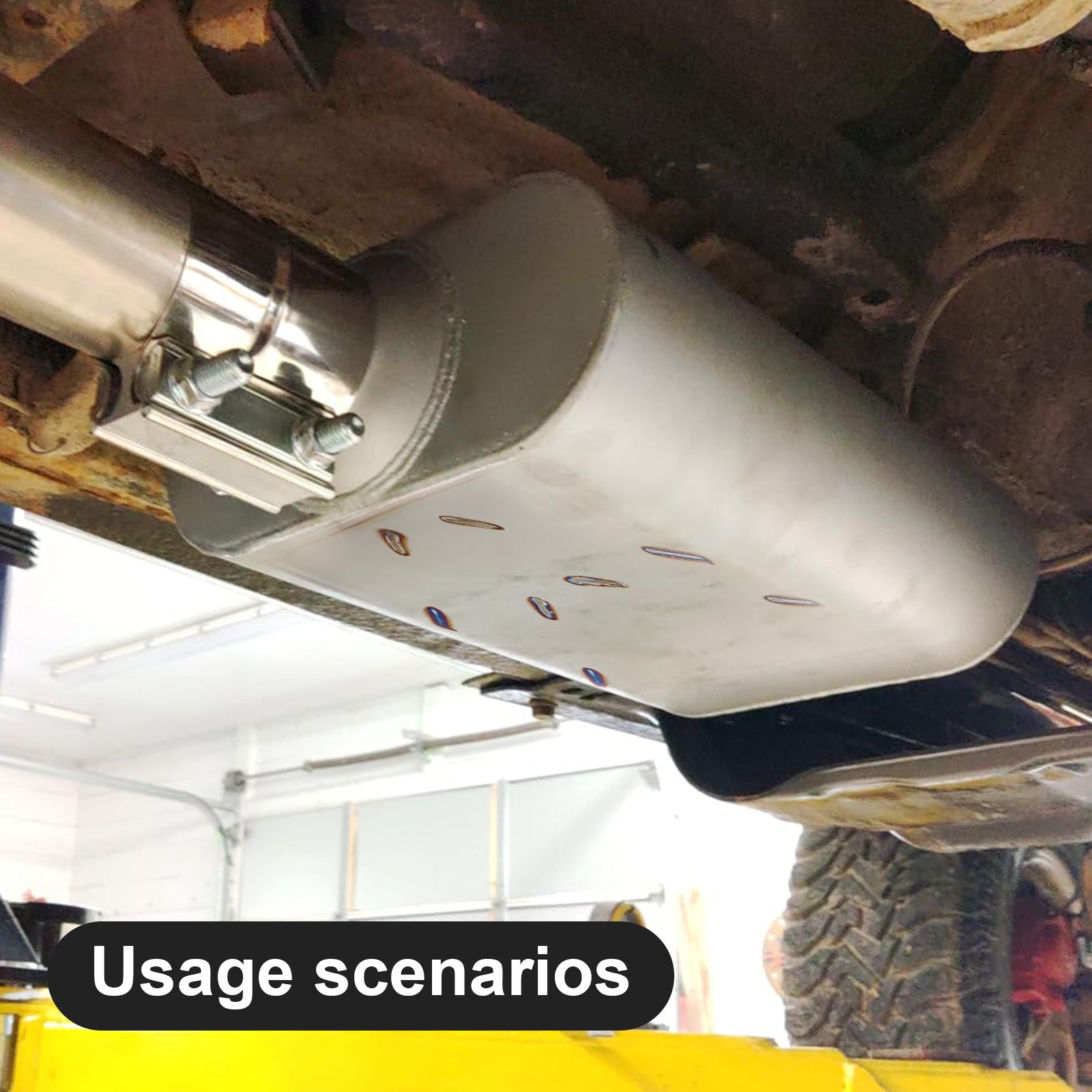 Chambered Muffler – Standard Body, Center-In / Center-Out – 2.5", 3" – Stainless / Black (A Series)