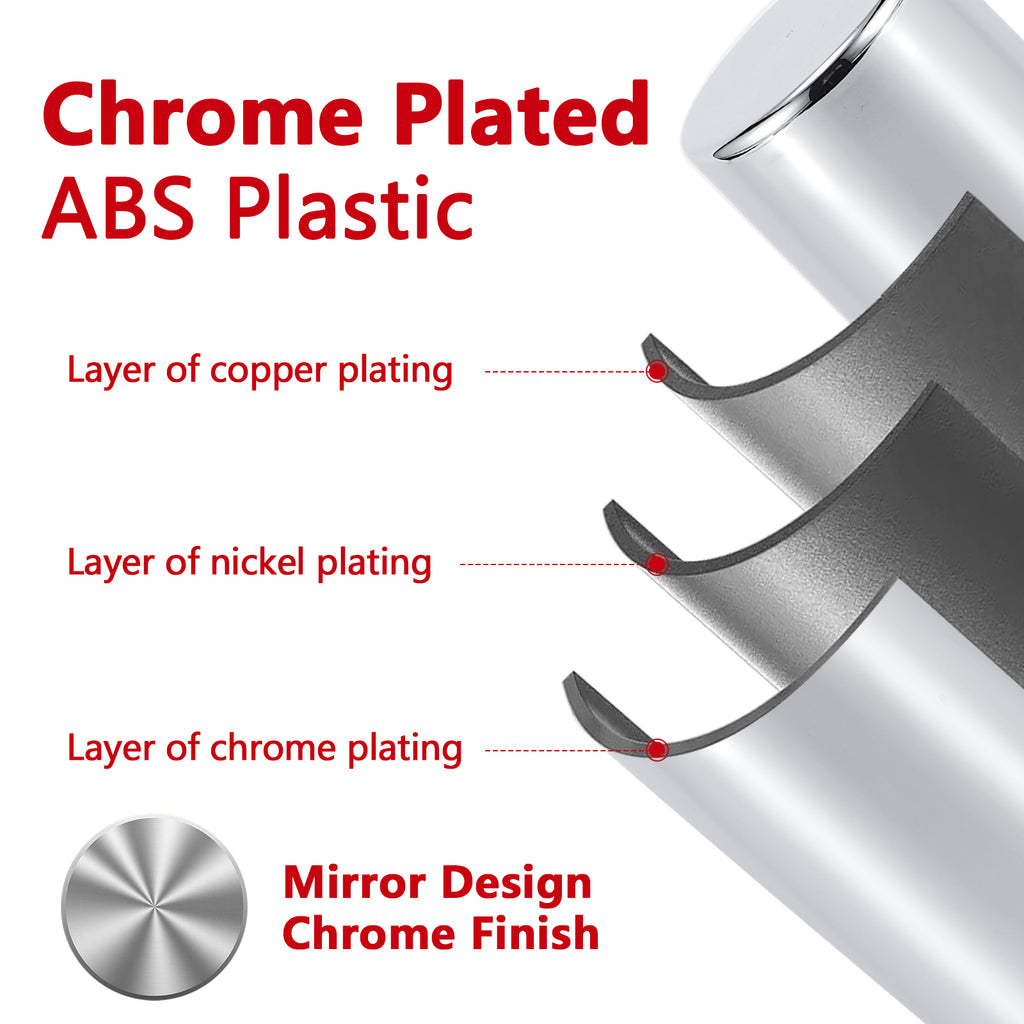 Chrome Smooth-Dome Hubcap Set – Push-On, 33 mm Pre-Installed Nut Covers, 2-Piece Kit (PL-05-PUSH-FT)