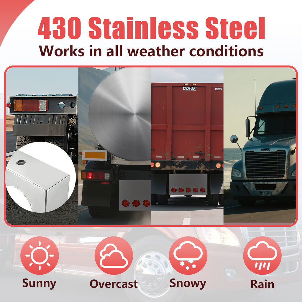 33" Chrome Stainless Tall Rear Light Panel – 5 Large 4" Light Cutouts (PR-9011SS)