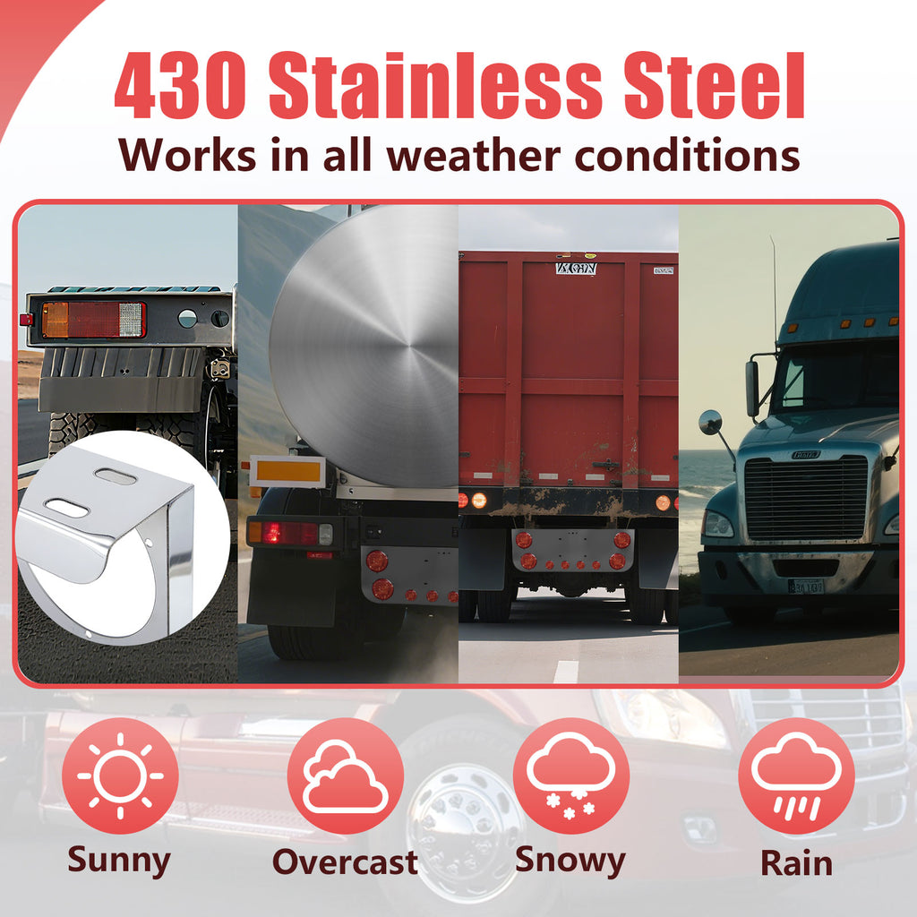 34" Chrome Stainless License Plate Panel – 6 Light Cutouts (PR-9002SS)