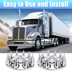 Chrome Spiked Hubcap Set – Push-On, 33 mm, 2-Piece Kit with Install Tool - view 8