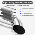 Chrome Curved Exhaust Stack – 6" Diameter – 18", 24", 36", 48" Lengths – Truck Smokestack - view 5