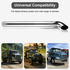 Chrome Curved Exhaust Stack – 6" Diameter – 18", 24", 36", 48" Lengths – Truck Smokestack - view 19