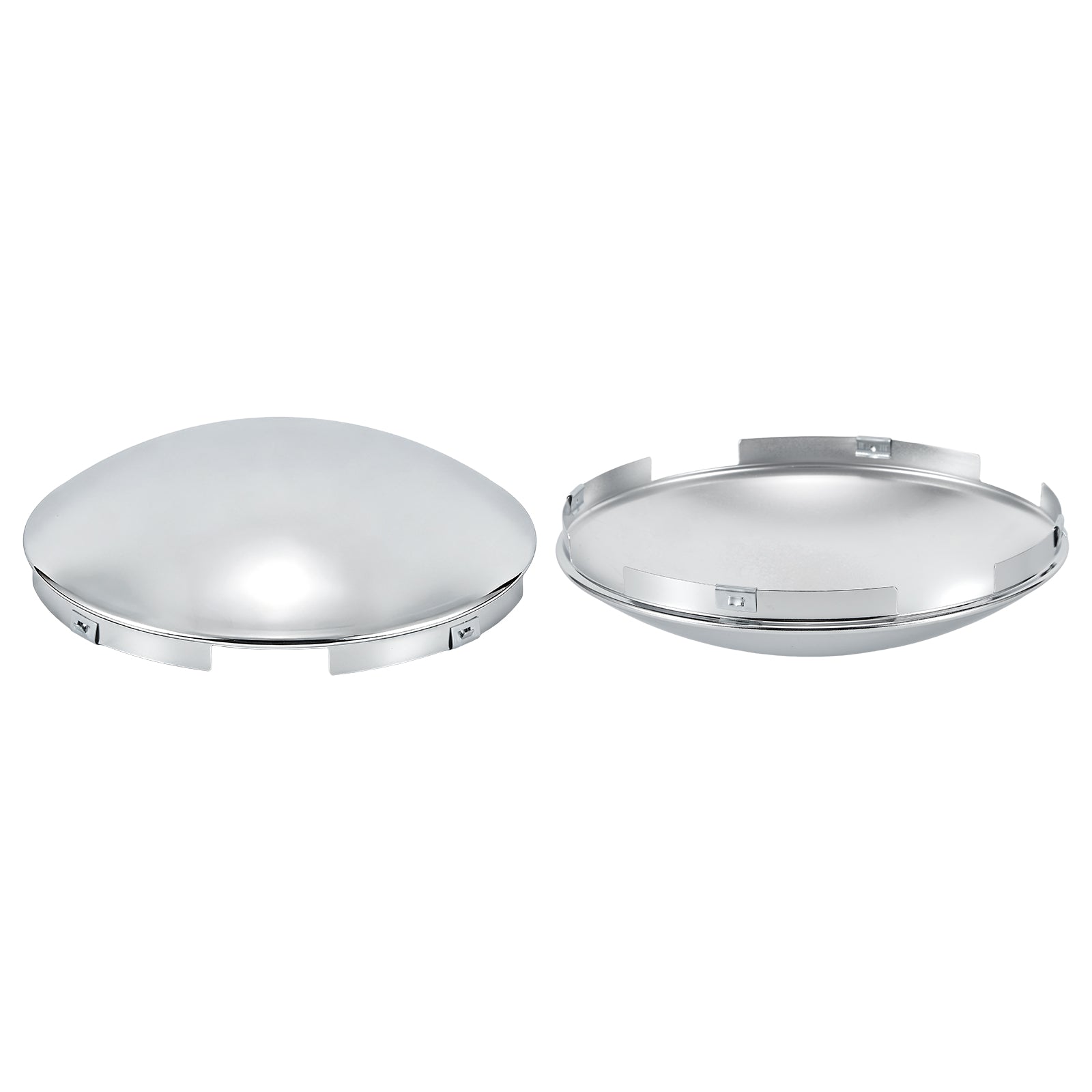 Chrome Hubcap – Dome, 4-Clip – 8.9" × 8.6" (H1F85N4-H50)