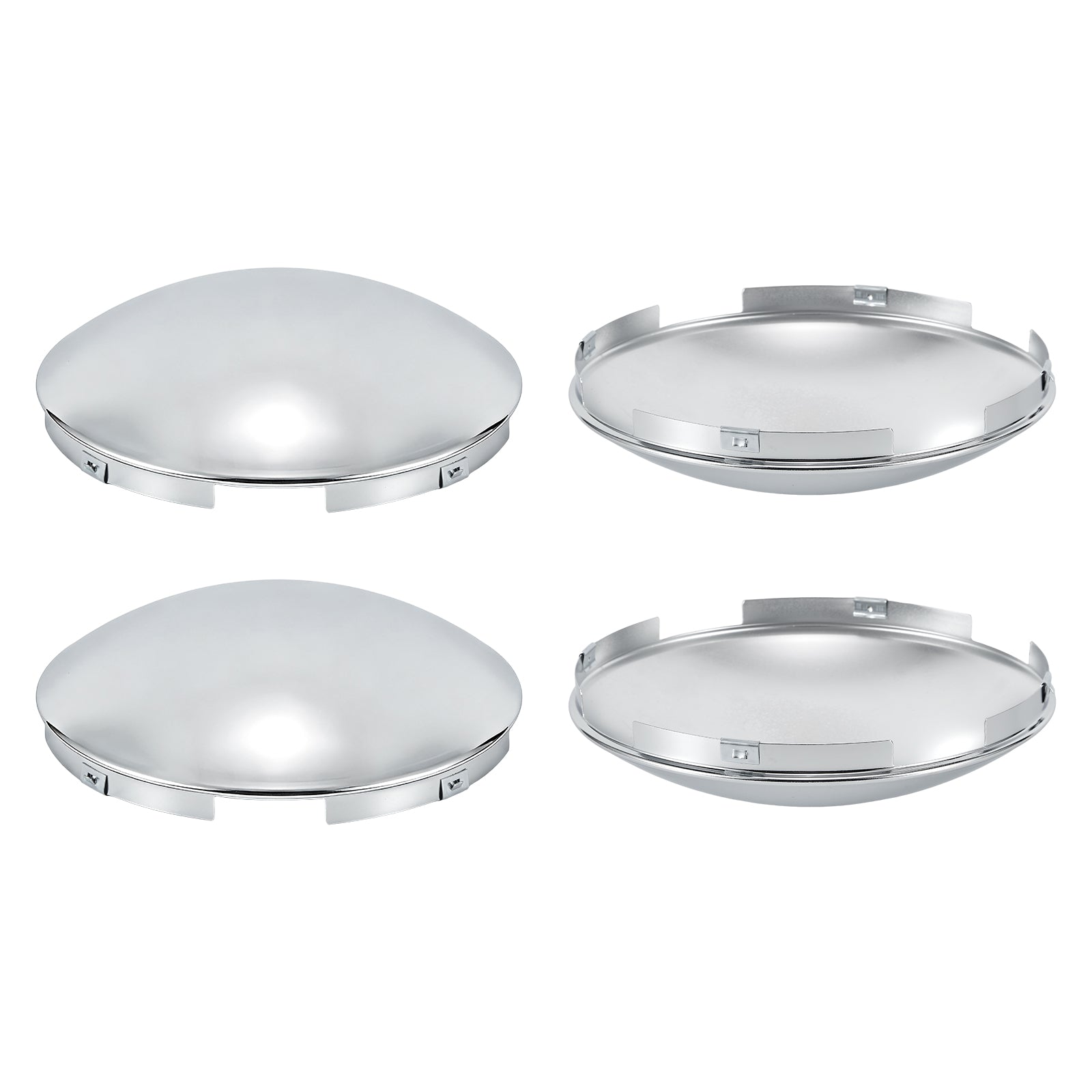 Chrome Hubcap – Dome, 4-Clip – 8.9" × 8.6" (H1F85N4-H50)